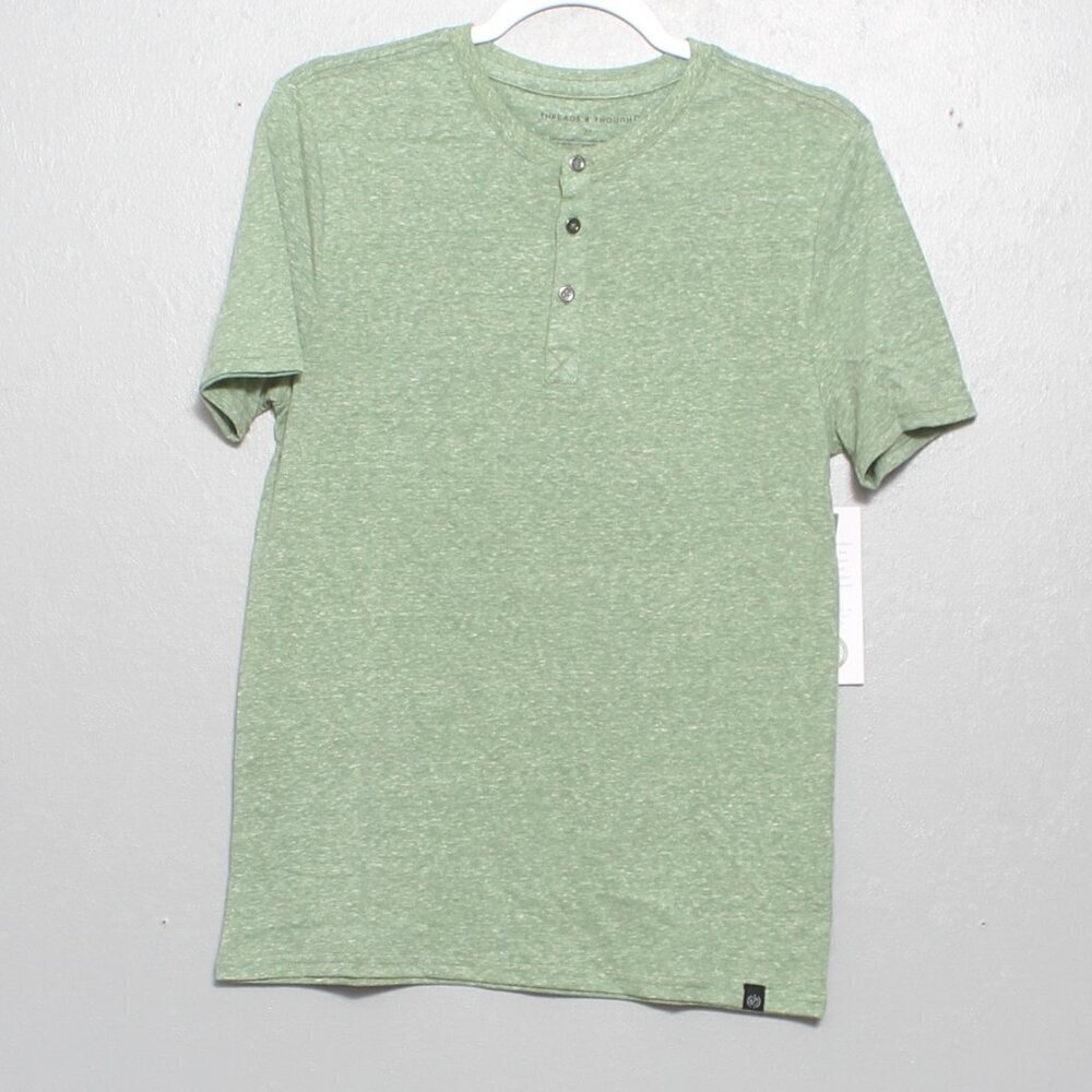 Threads for Thoughts NWT green Henley short sleeve shirt